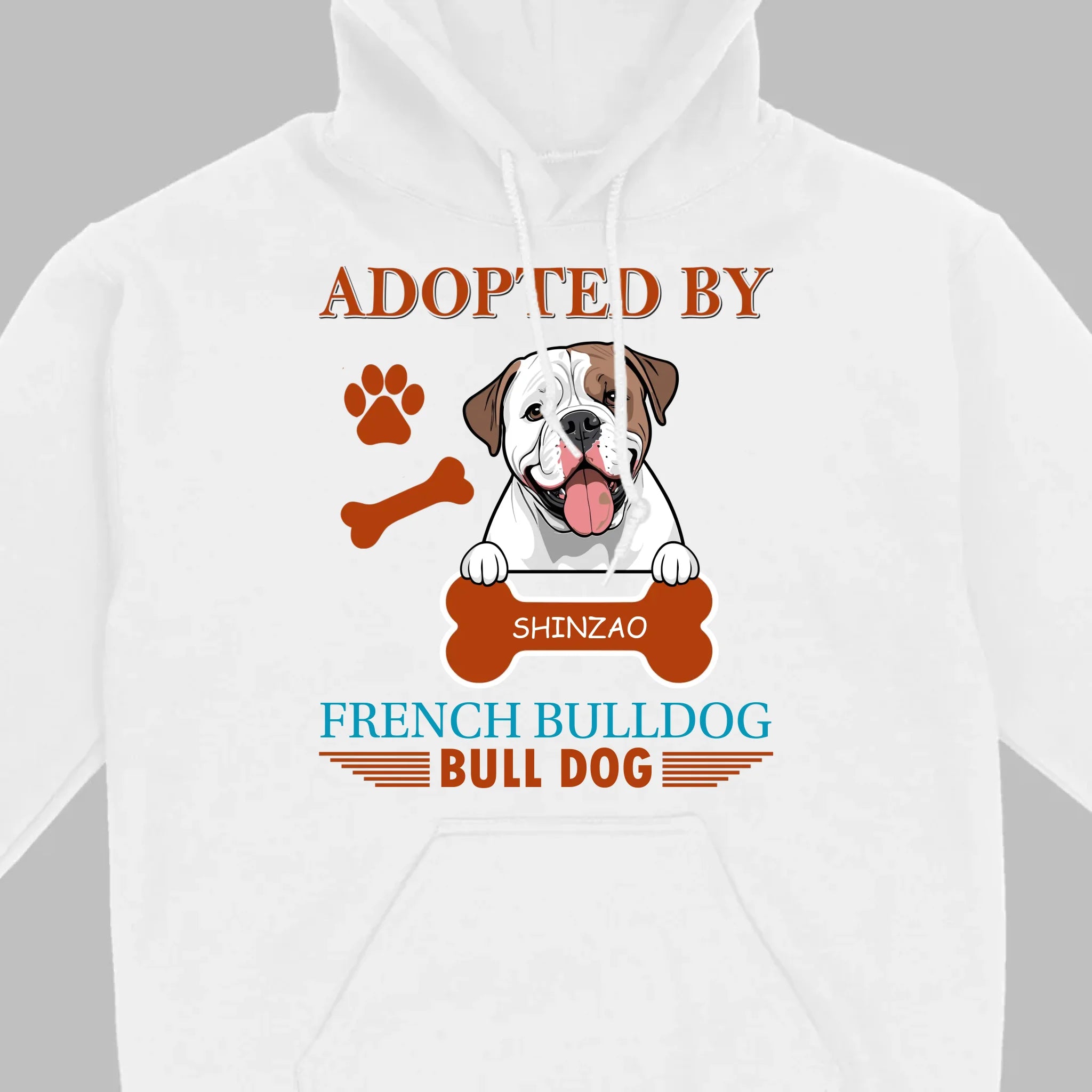 Custom American Bulldog Hoodie - Adopted By Bull Dog Personalized Gift T-Shirts - 89Prints