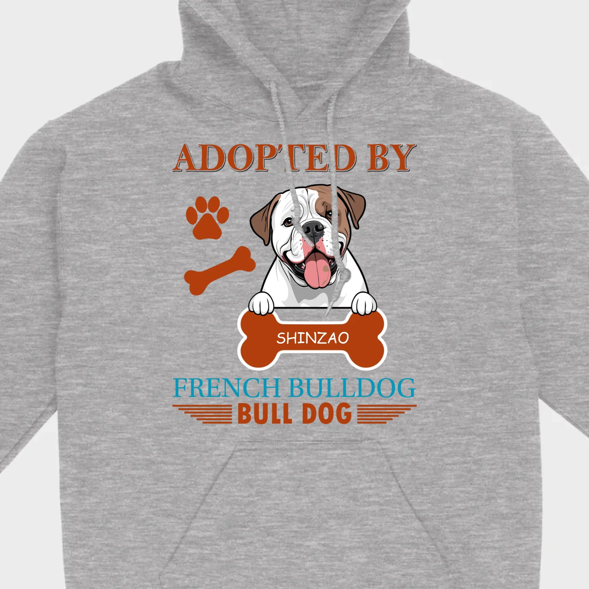 Custom American Bulldog Hoodie - Adopted By Bull Dog Personalized Gift T-Shirts - 89Prints