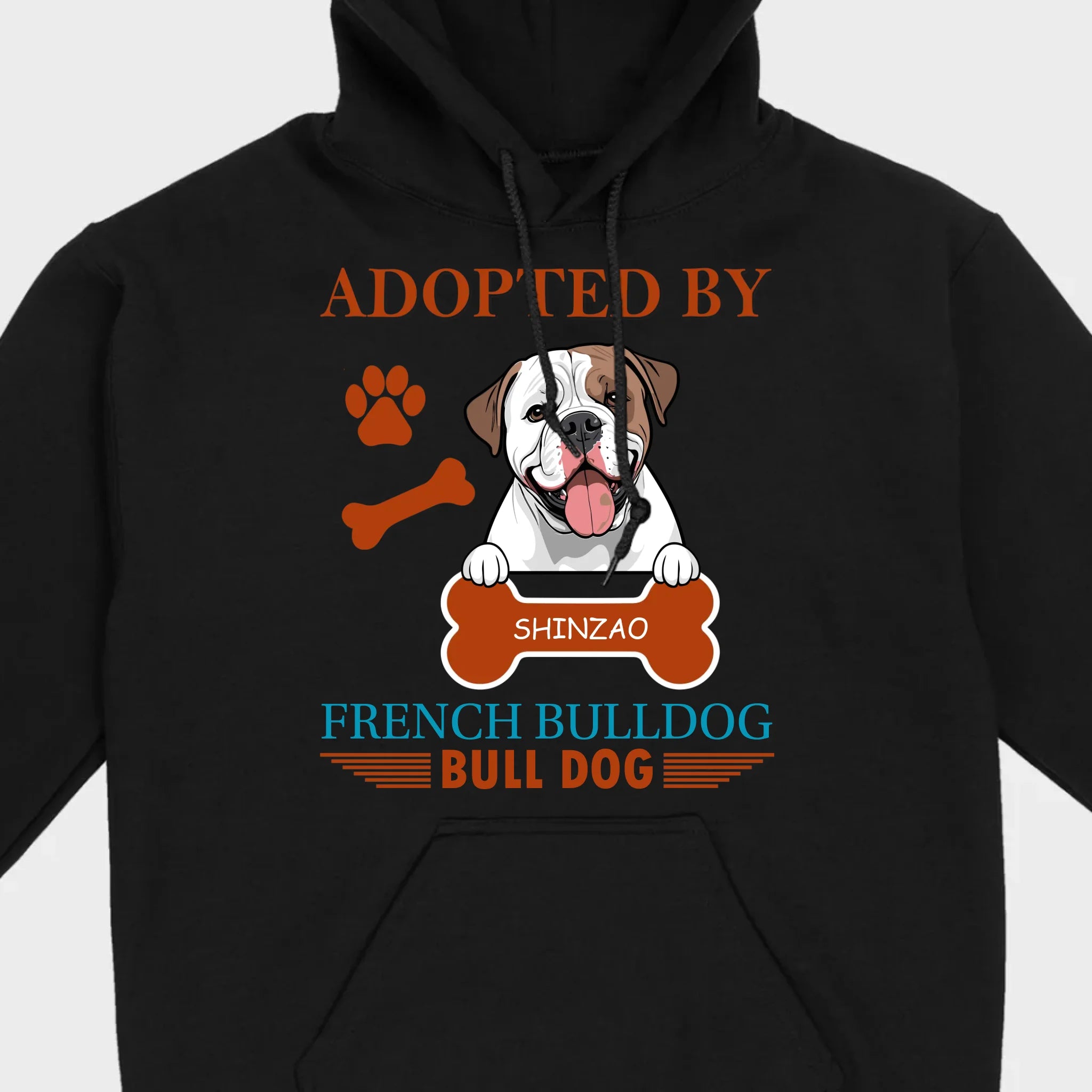 Custom American Bulldog Hoodie - Adopted By Bull Dog Personalized Gift T-Shirts - 89Prints