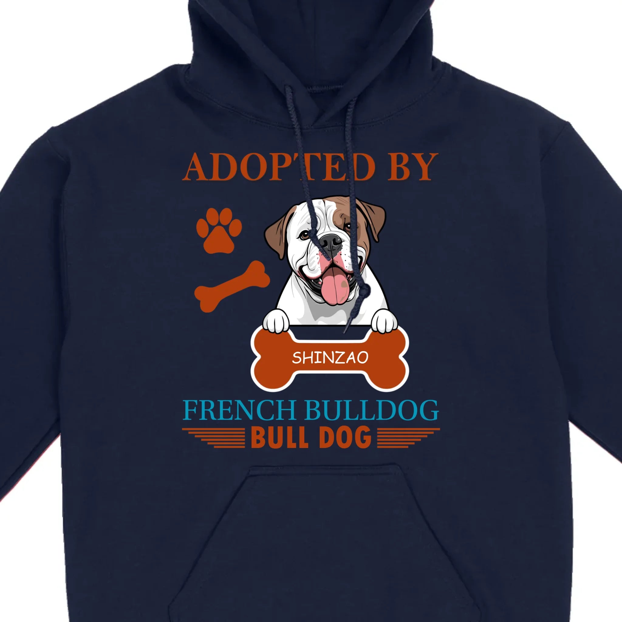 Custom American Bulldog Hoodie - Adopted By Bull Dog Personalized Gift T-Shirts - 89Prints