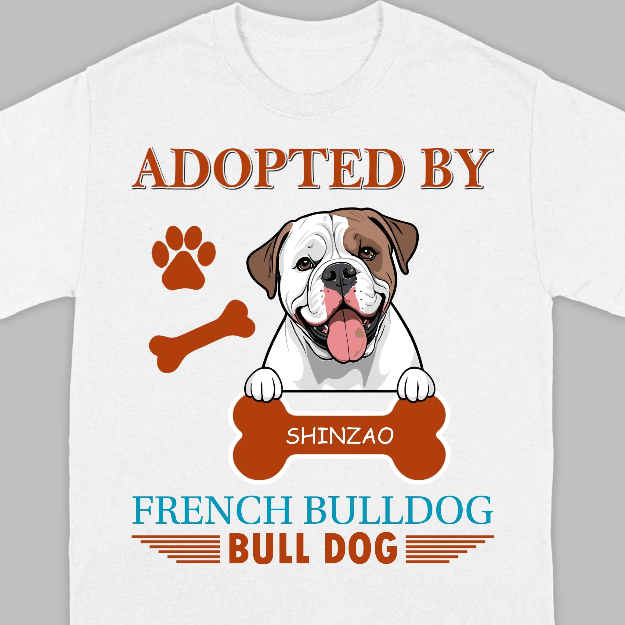 Custom American Bulldog Hoodie - Adopted By Bull Dog Personalized Gift T-Shirts - 89Prints