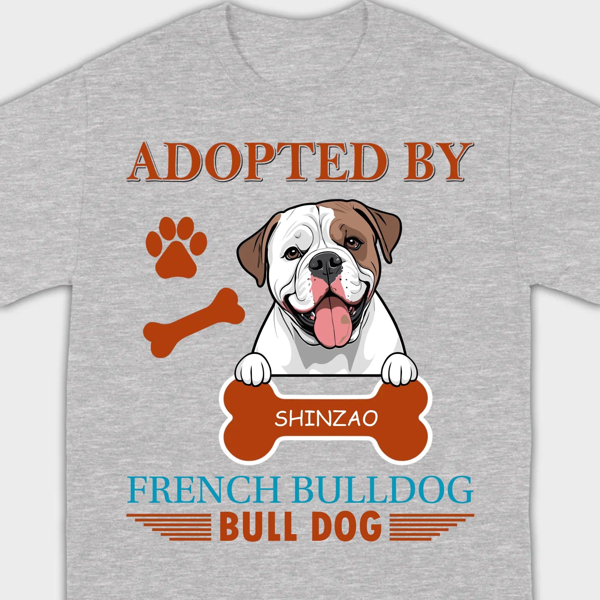 Custom American Bulldog Hoodie - Adopted By Bull Dog Personalized Gift T-Shirts - 89Prints