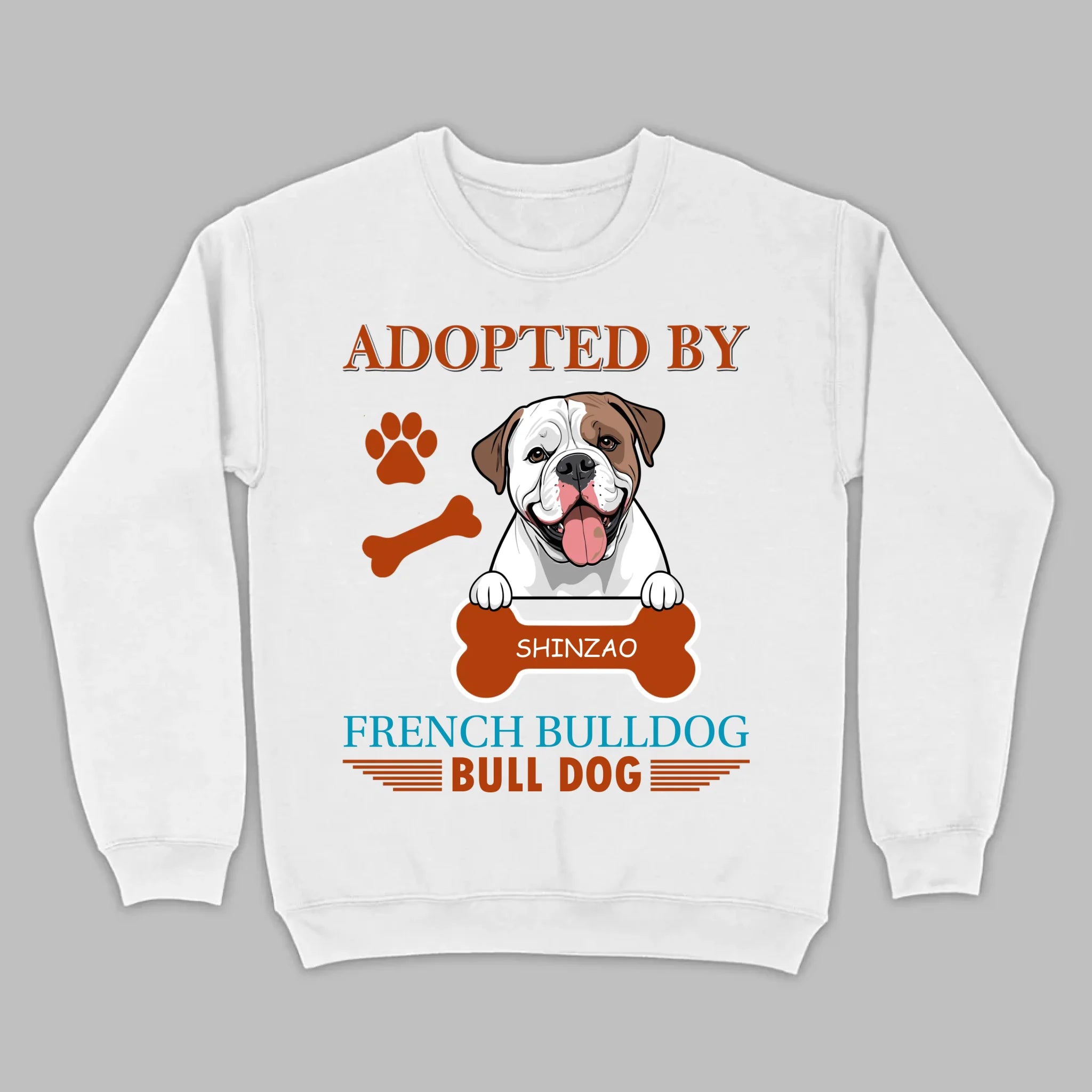 Custom American Bulldog Hoodie - Adopted By Bull Dog Personalized Gift T-Shirts - 89Prints