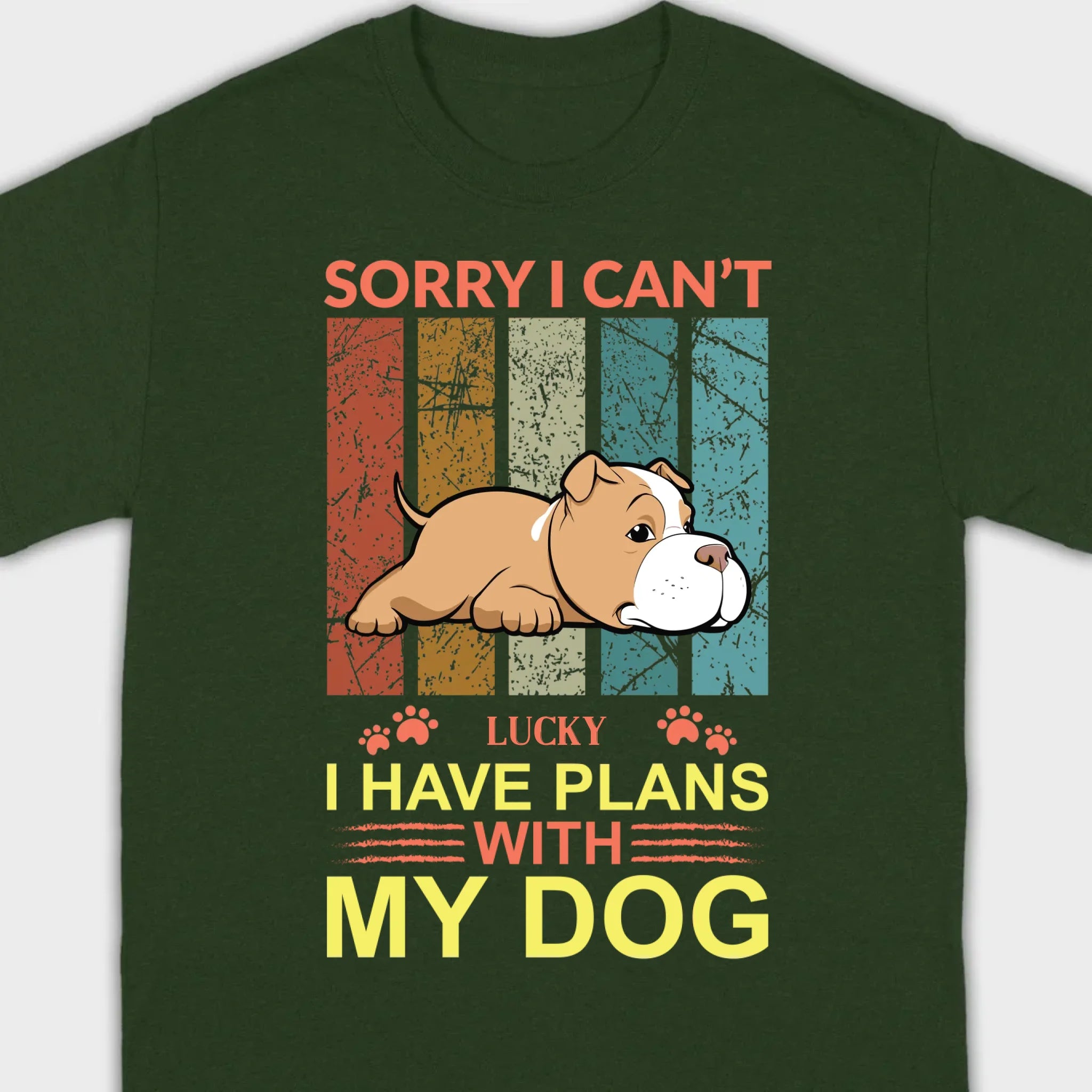 Custom Dog Basic Tee - Sorry I Can't, I Have Plans With My Dog Personalized - 89Prints
