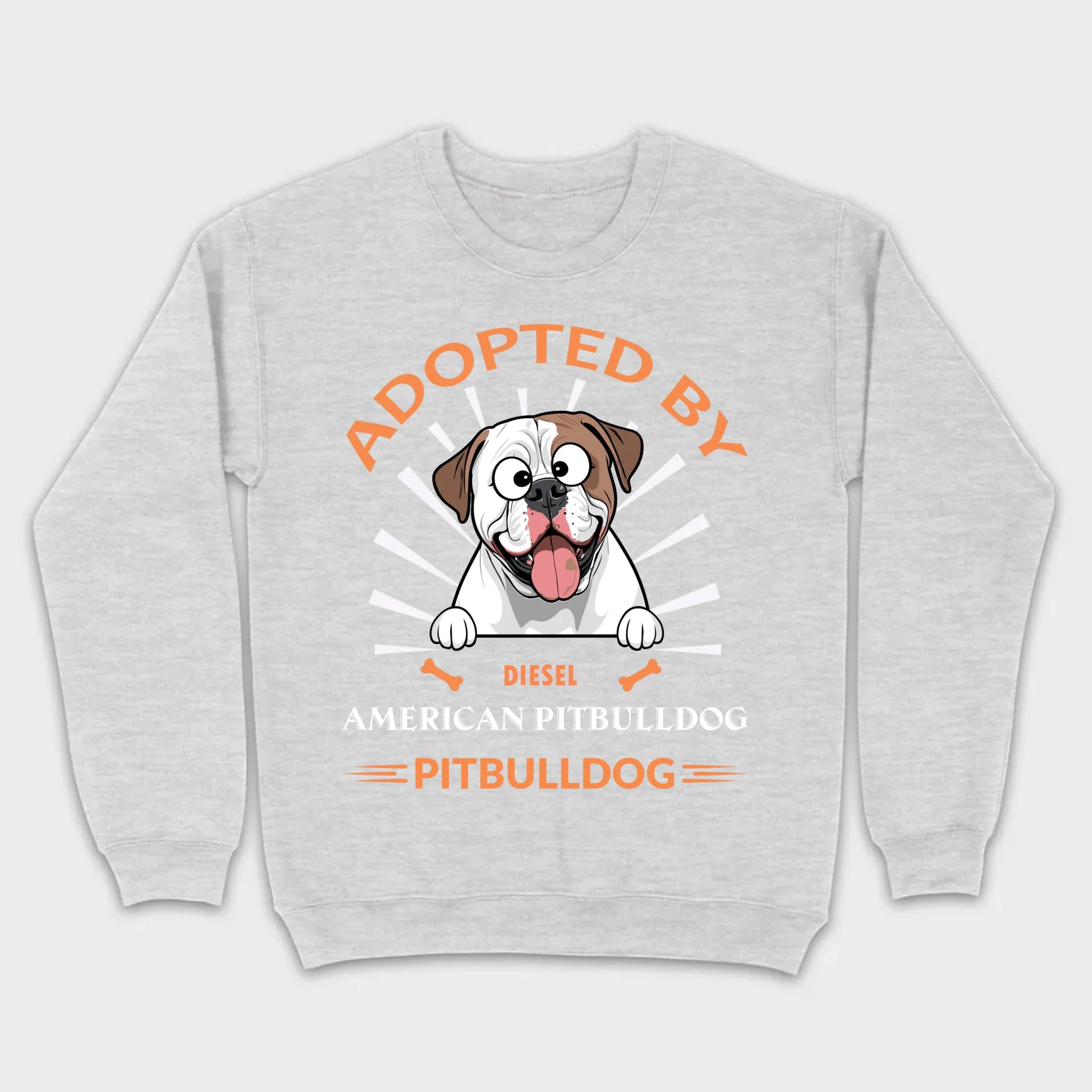 Custom American Bulldog Basic Tee: Adopted By Bull Dog Personalized T-Shirts - 89Prints