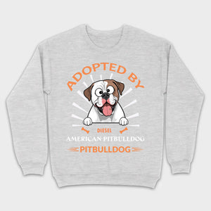 Custom American Bulldog Basic Tee: Adopted By Bull Dog Personalized T-Shirts - 89Prints
