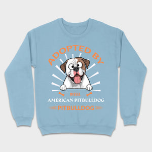 Custom American Bulldog Basic Tee: Adopted By Bull Dog Personalized T-Shirts - 89Prints