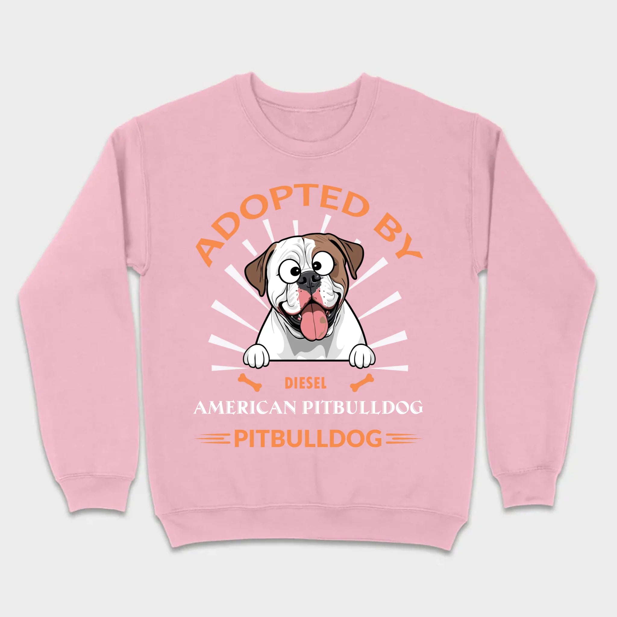 Custom American Bulldog Basic Tee: Adopted By Bull Dog Personalized T-Shirts - 89Prints