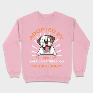 Custom American Bulldog Basic Tee: Adopted By Bull Dog Personalized T-Shirts - 89Prints