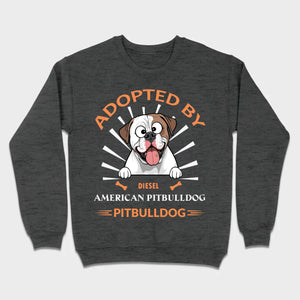 Custom American Bulldog Basic Tee: Adopted By Bull Dog Personalized T-Shirts - 89Prints