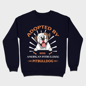 Custom American Bulldog Basic Tee: Adopted By Bull Dog Personalized T-Shirts - 89Prints