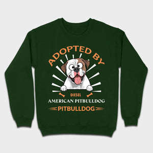 Custom American Bulldog Basic Tee: Adopted By Bull Dog Personalized T-Shirts - 89Prints