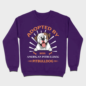 Custom American Bulldog Basic Tee: Adopted By Bull Dog Personalized T-Shirts - 89Prints