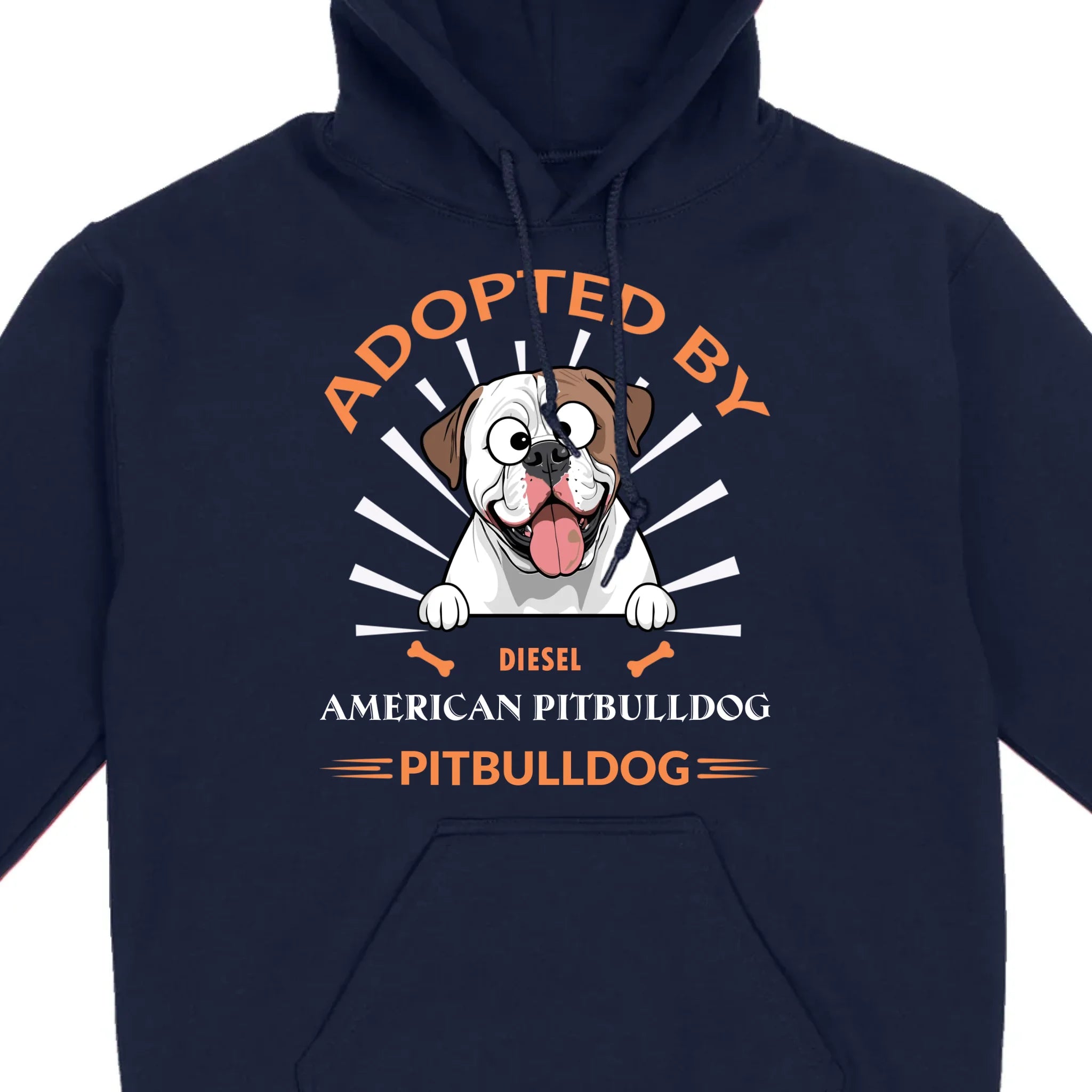Custom American Bulldog Basic Tee: Adopted By Bull Dog Personalized T-Shirts - 89Prints
