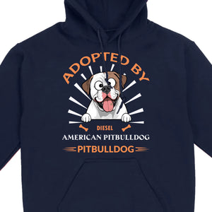 Custom American Bulldog Basic Tee: Adopted By Bull Dog Personalized T-Shirts - 89Prints
