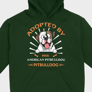 Custom American Bulldog Basic Tee: Adopted By Bull Dog Personalized T-Shirts - 89Prints