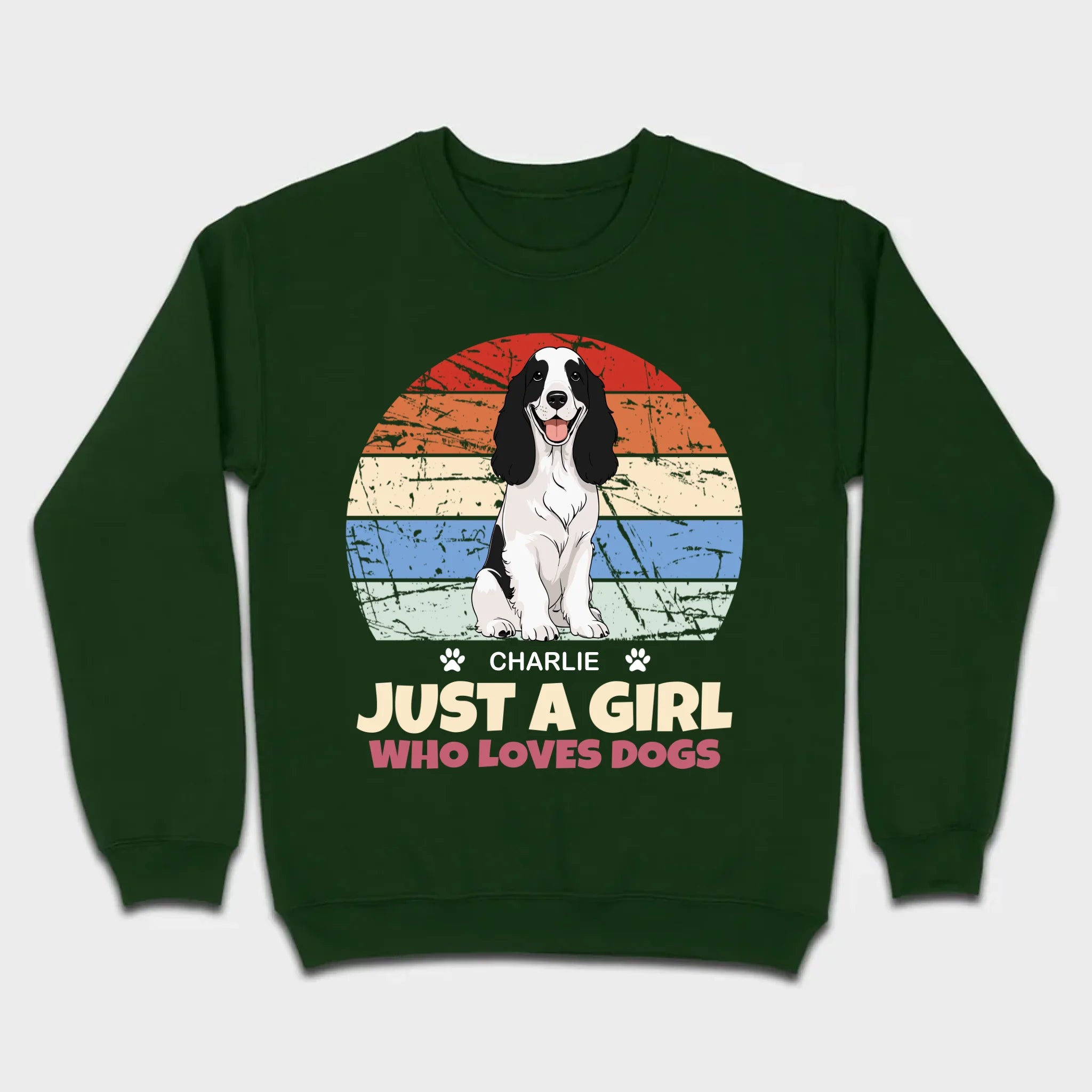 Custom American Cocker Spaniel Basic Tee - Just A Girl Who Loves Dogs Vintage Sun Retro Shirt - 89Prints