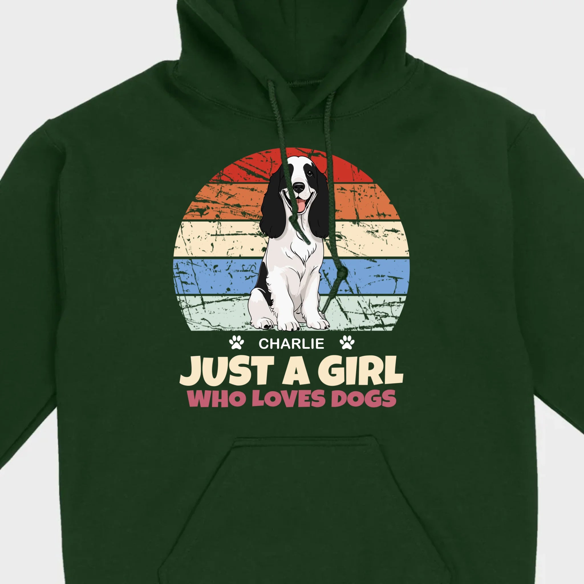 Custom American Cocker Spaniel Basic Tee - Just A Girl Who Loves Dogs Vintage Sun Retro Shirt - 89Prints