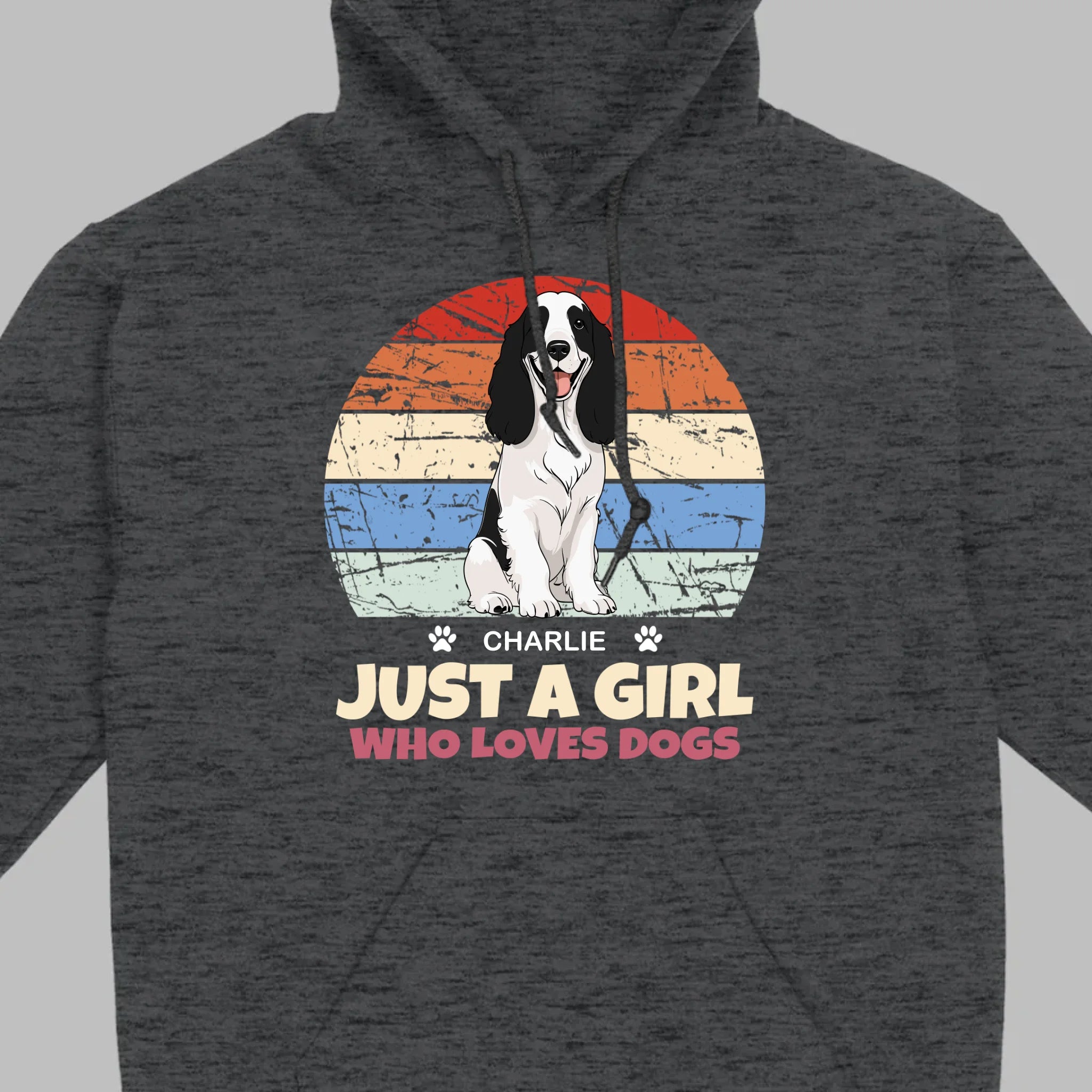 Custom American Cocker Spaniel Basic Tee - Just A Girl Who Loves Dogs Vintage Sun Retro Shirt - 89Prints