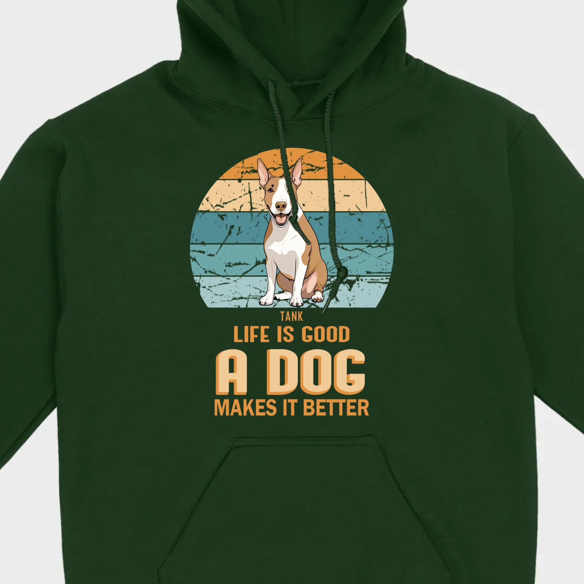 Custom Bull Terrier Basic Tee - Life Is Good A Dog Makes It Better - 89Prints