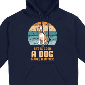 Custom Bull Terrier Basic Tee - Life Is Good A Dog Makes It Better - 89Prints