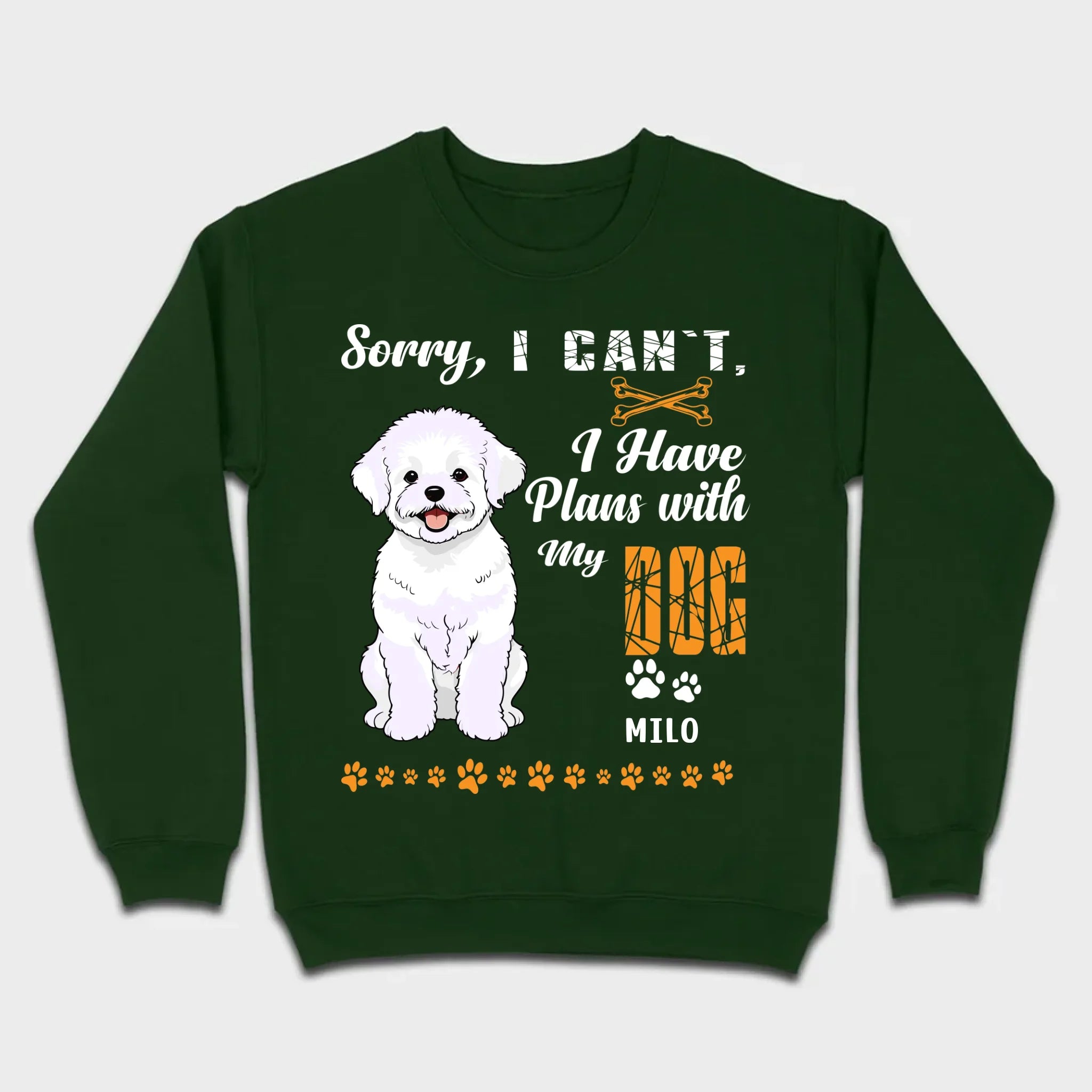Custom Bichon Frise T-Shirts - Sorry, I Have Plans With My Dog Personalized Basic Tee - 89Prints