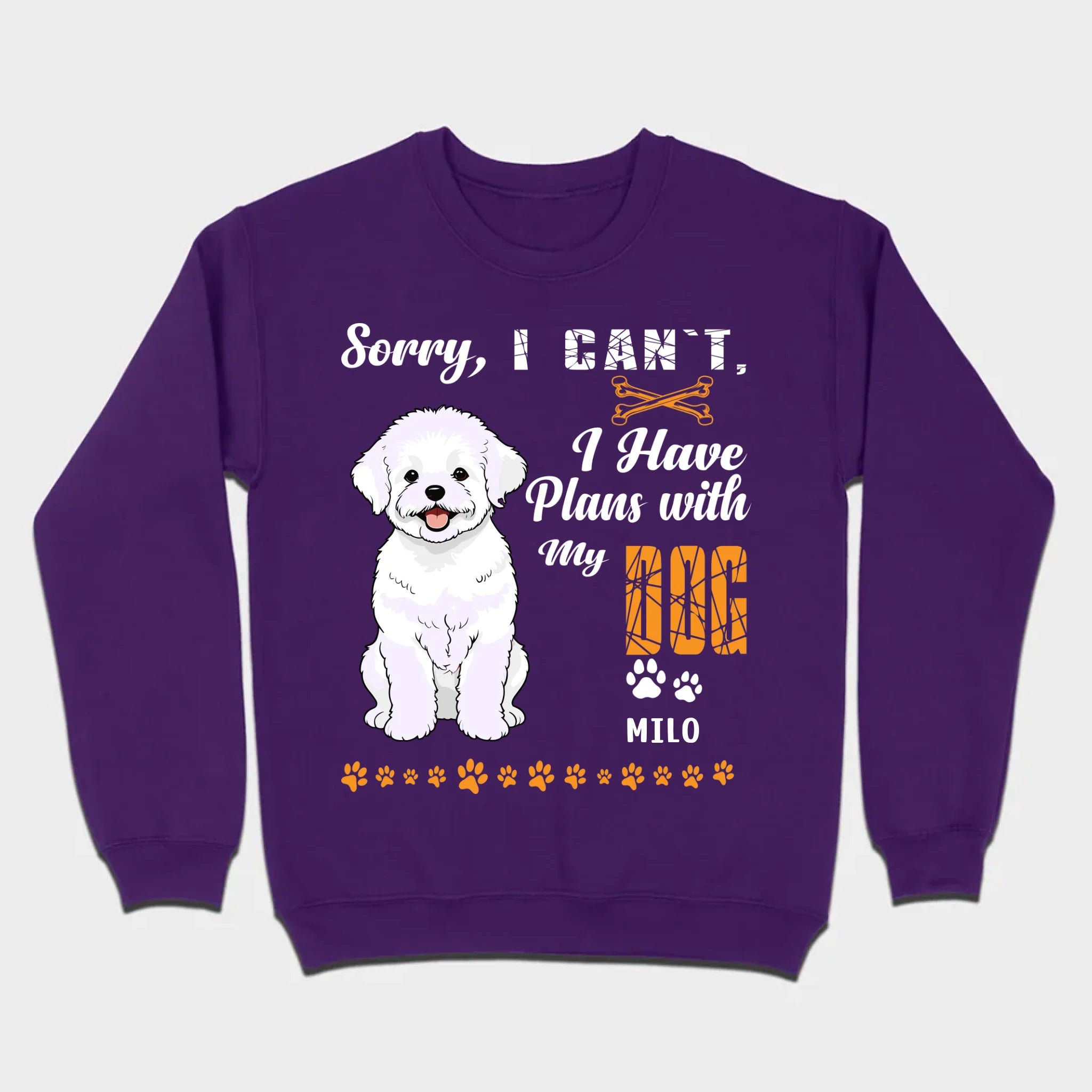 Custom Bichon Frise T-Shirts - Sorry, I Have Plans With My Dog Personalized Basic Tee - 89Prints