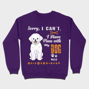 Custom Bichon Frise T-Shirts - Sorry, I Have Plans With My Dog Personalized Basic Tee - 89Prints