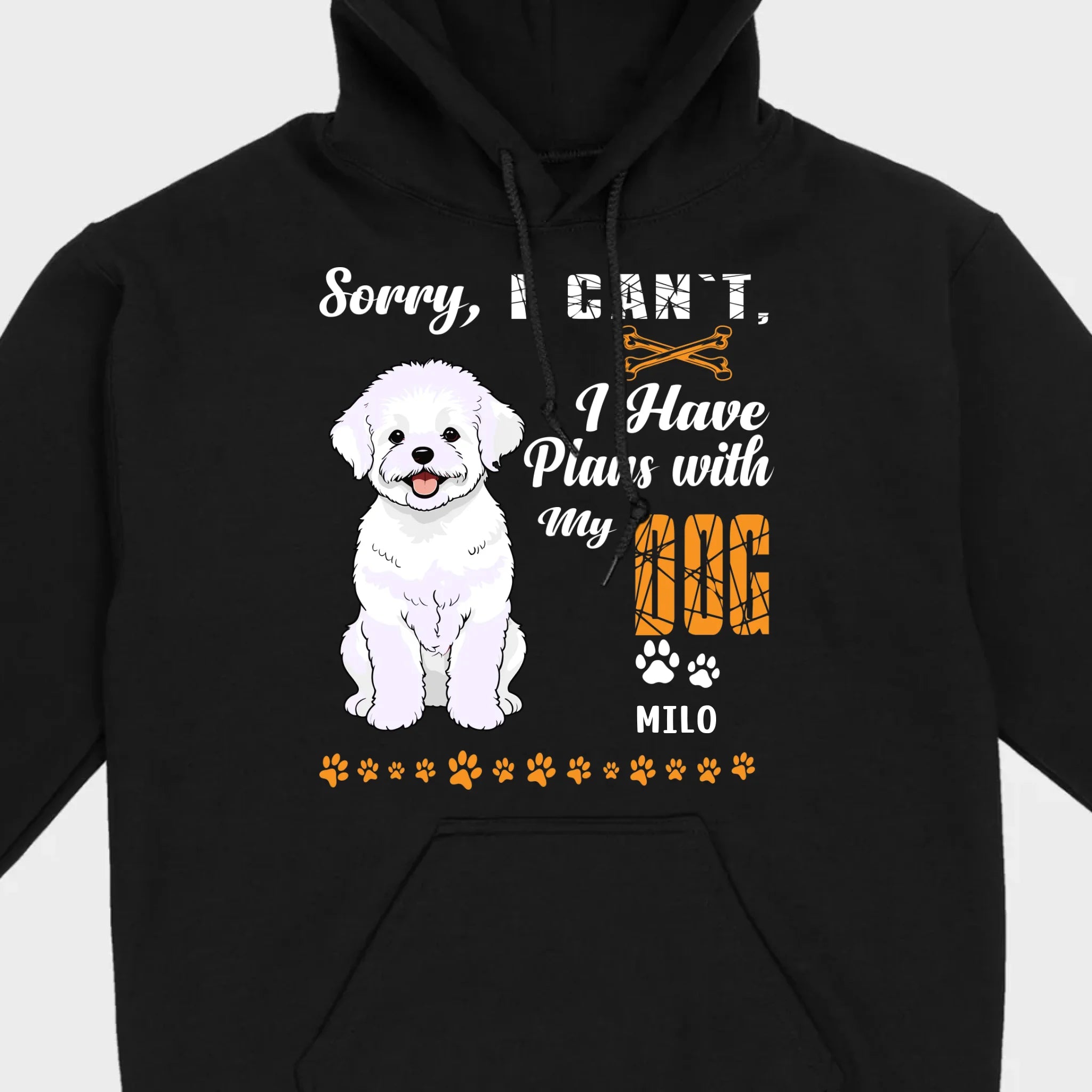 Custom Bichon Frise T-Shirts - Sorry, I Have Plans With My Dog Personalized Basic Tee - 89Prints