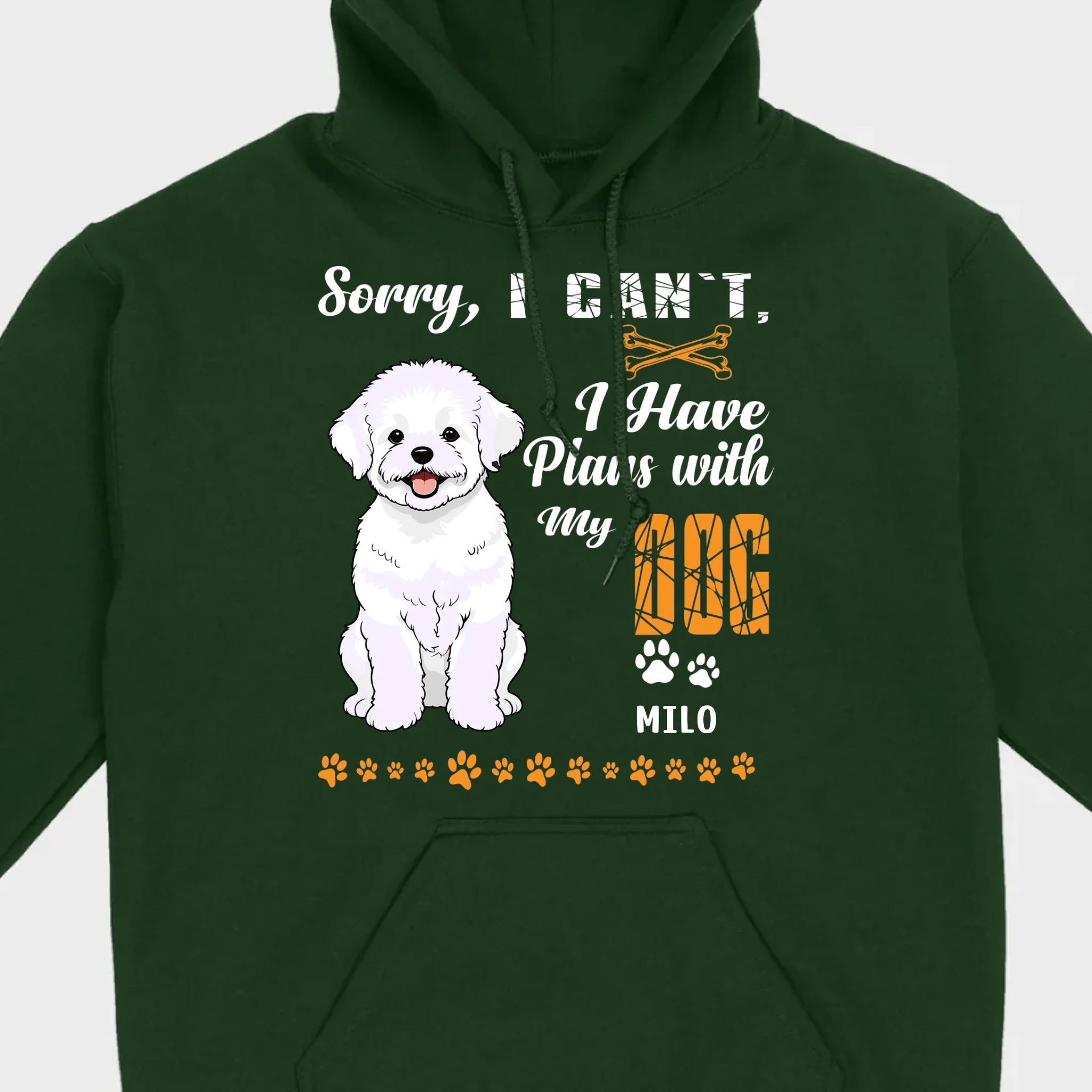 Custom Bichon Frise T-Shirts - Sorry, I Have Plans With My Dog Personalized Basic Tee - 89Prints