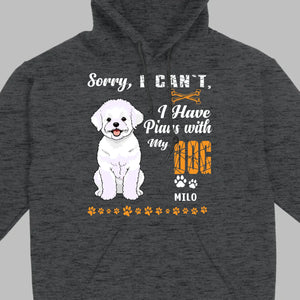Custom Bichon Frise T-Shirts - Sorry, I Have Plans With My Dog Personalized Basic Tee - 89Prints