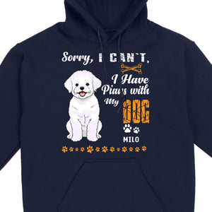Custom Bichon Frise T-Shirts - Sorry, I Have Plans With My Dog Personalized Basic Tee - 89Prints
