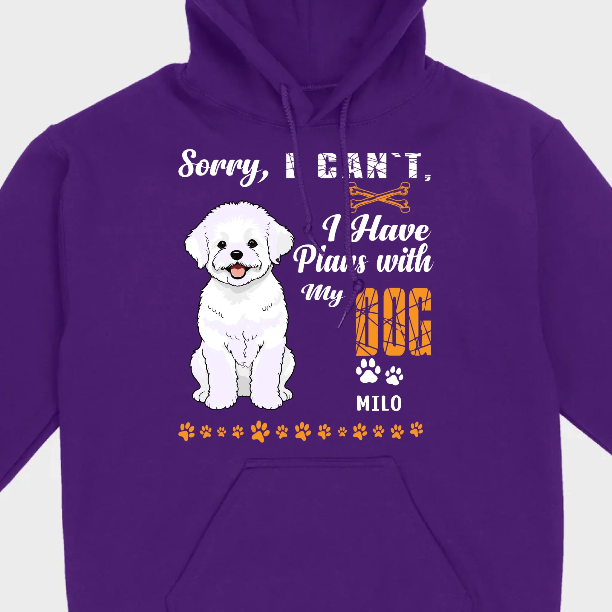 Custom Bichon Frise T-Shirts - Sorry, I Have Plans With My Dog Personalized Basic Tee - 89Prints