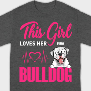 Personalized American Bulldog Basic Tee - Custom Pet Name T-Shirts 