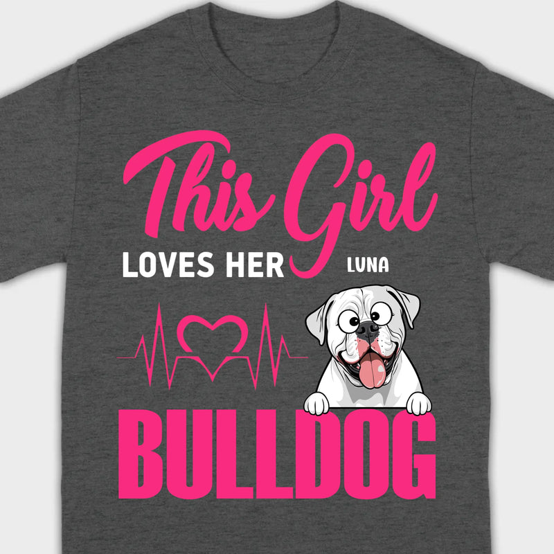 Personalized American Bulldog Basic Tee - Custom Pet Name T-Shirts 
