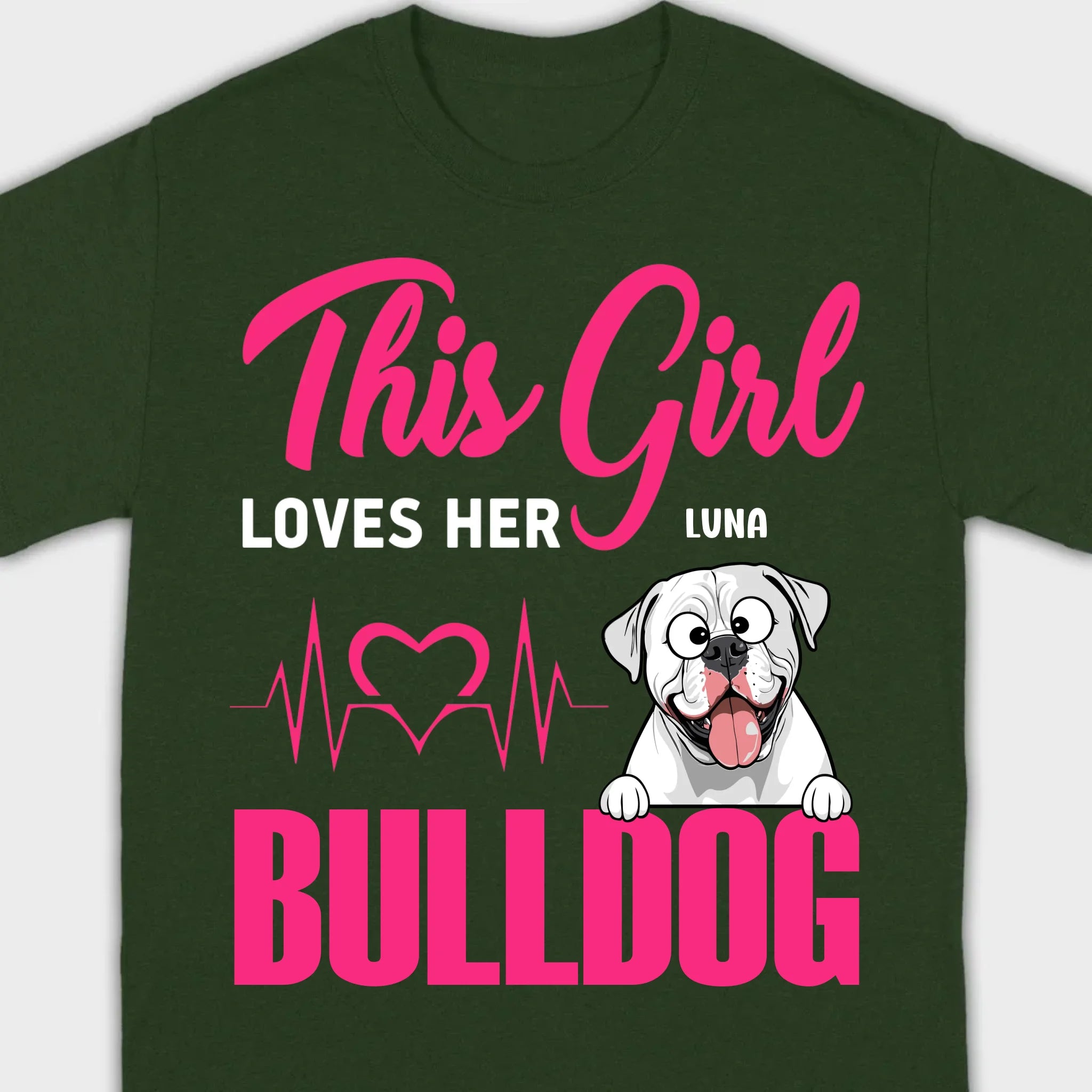 Personalized American Bulldog Basic Tee - Custom Pet Name T-Shirts 