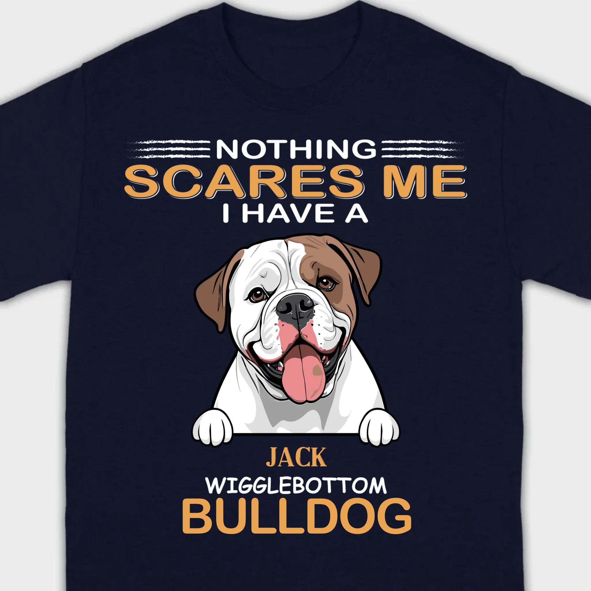 Custom American Bulldog Sweatshirt - Nothing Scares Me Personalized Name - 89Prints