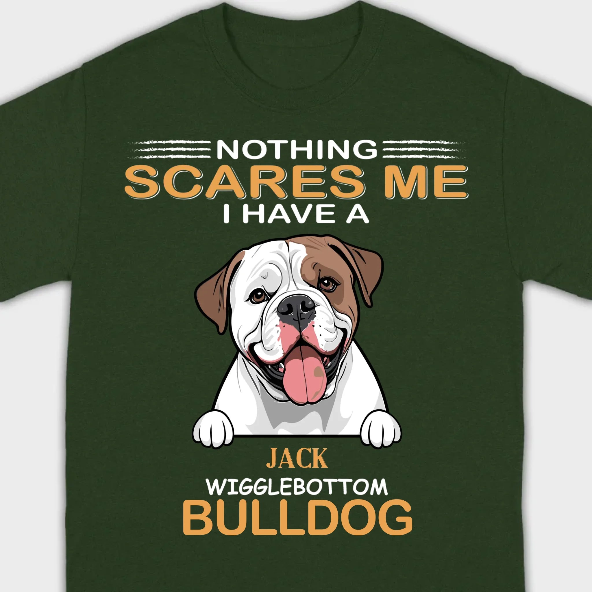 Custom American Bulldog Sweatshirt - Nothing Scares Me Personalized Name - 89Prints