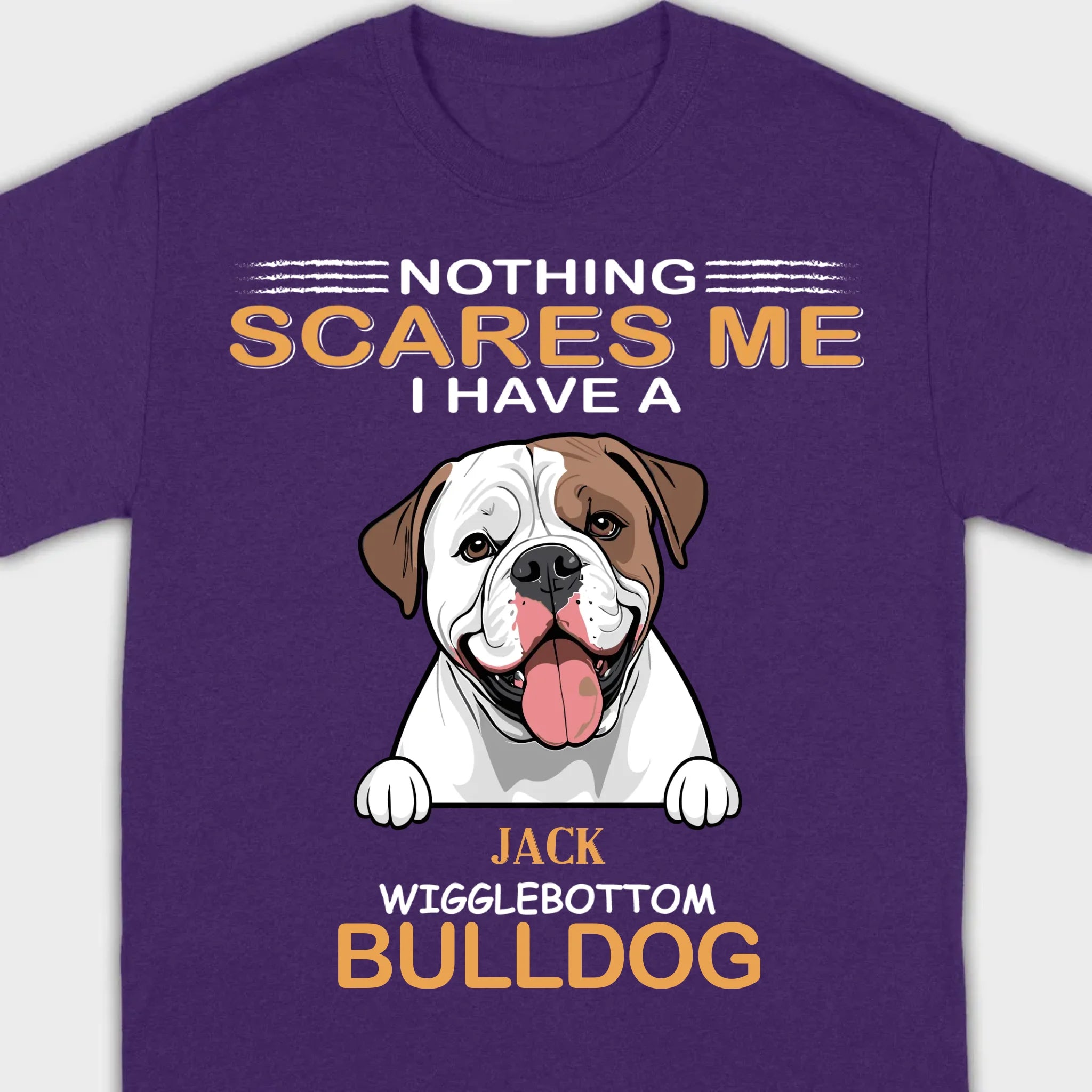 Custom American Bulldog Sweatshirt - Nothing Scares Me Personalized Name - 89Prints