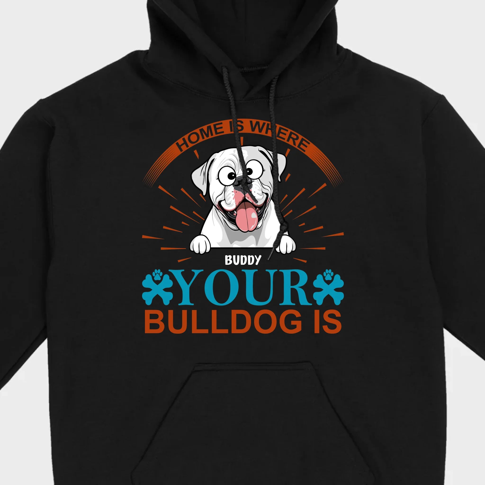 Custom American Bulldog T-Shirts - Home Is Where Your Bulldog Is Personalized Tee - 89Prints