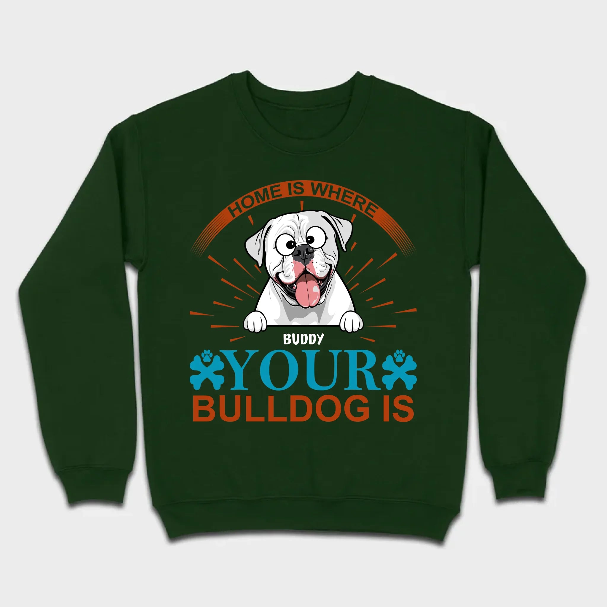 Custom American Bulldog T-Shirts - Home Is Where Your Bulldog Is Personalized Tee - 89Prints