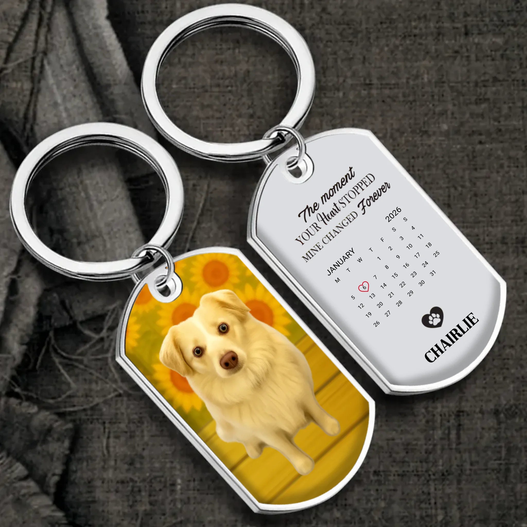 Custom Dog Memorial Keychain – Personalized Photo & Engraved Keepsake - 89Prints
