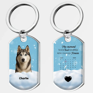 Custom Dog Memorial Keychain – The Moment Your Heart Stopped, Mine Changed Forever - 89Prints