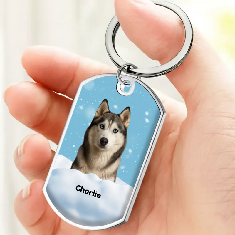 Custom Dog Memorial Keychain – The Moment Your Heart Stopped, Mine Changed Forever - 89Prints