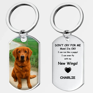 Personalized Dog Memorial Keychain – Custom Pet Photo & Name Remembrance Gift - 89Prints