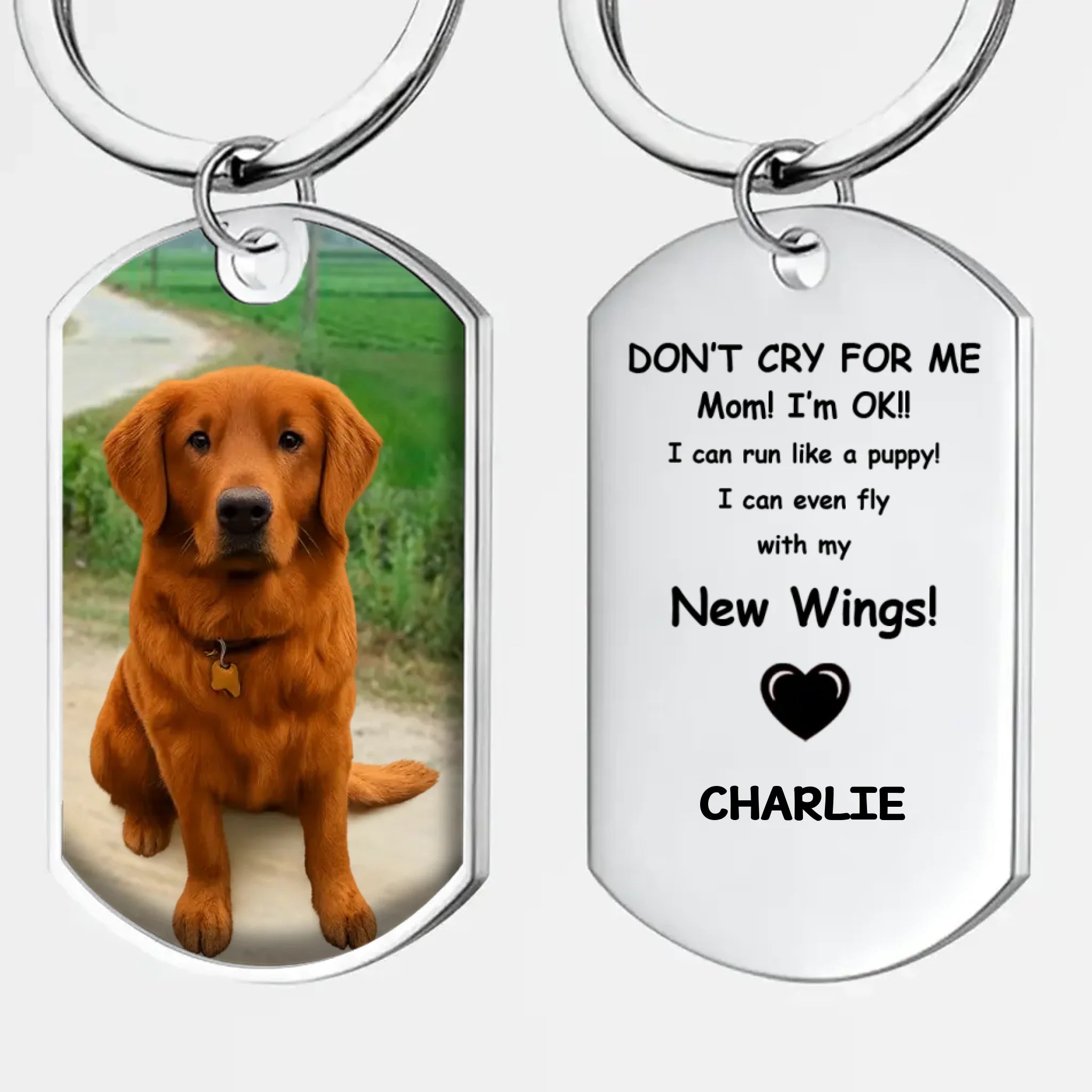 Personalized Dog Memorial Keychain – Custom Pet Photo & Name Remembrance Gift - 89Prints