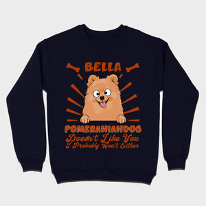 Custom Pomeranian Hoodie - Pomeranian Dog Doesn't Like You Personalized Name Basic Tee - 89Prints