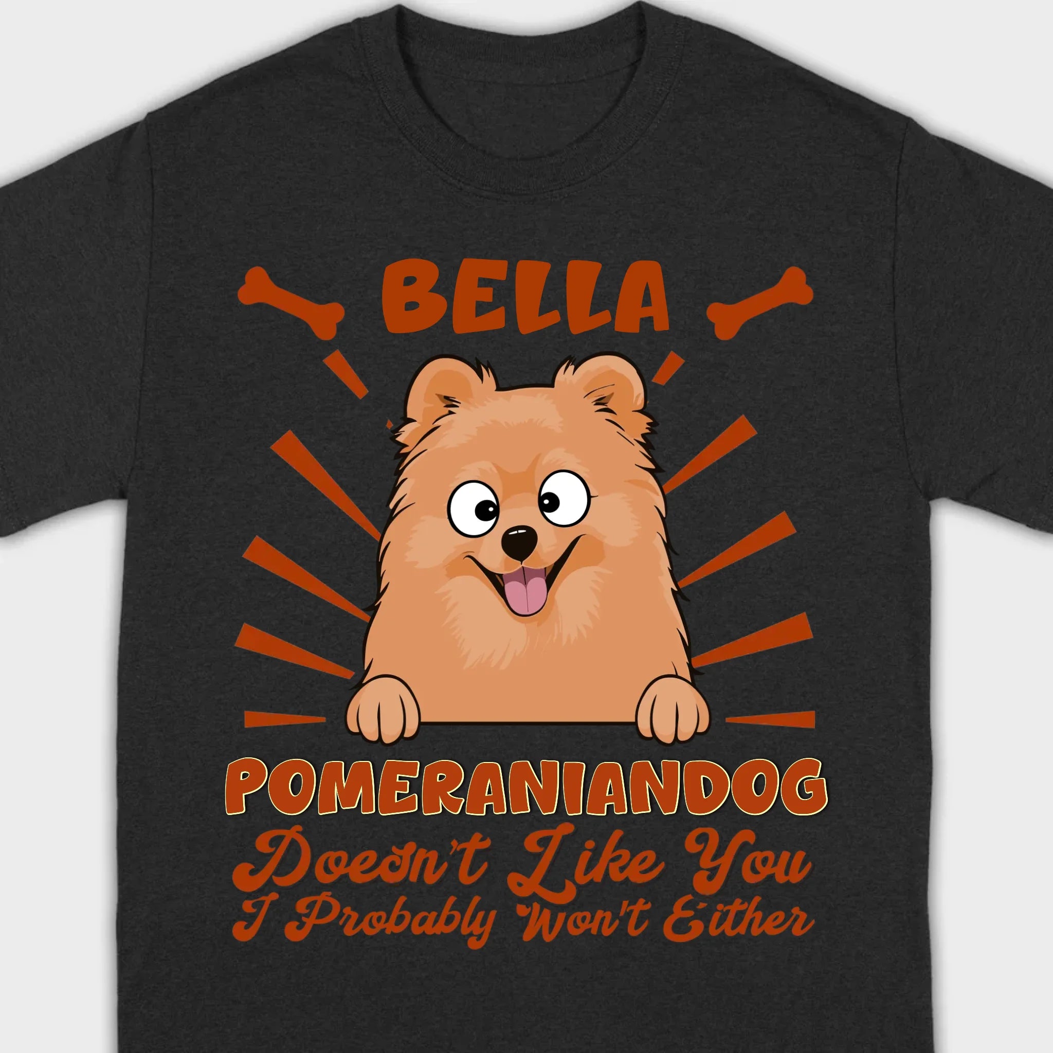 Custom Pomeranian Hoodie - Pomeranian Dog Doesn't Like You Personalized Name Basic Tee - 89Prints