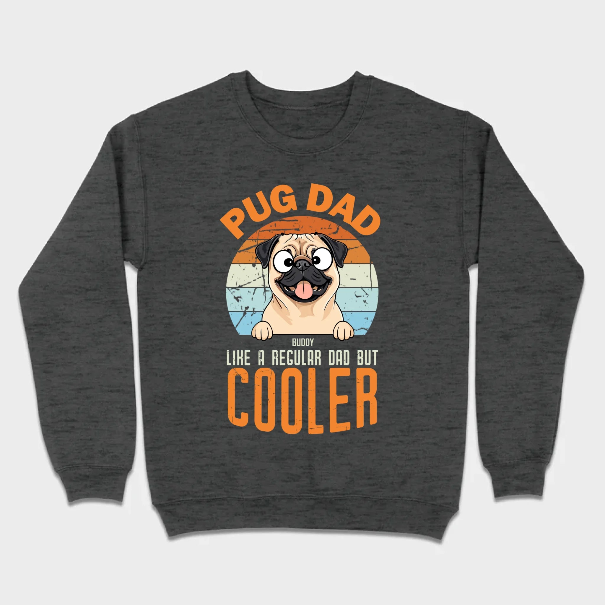 Pug Dad Like A Regular Dad But Cooler Custom Pug Basic Tee - 89Prints
