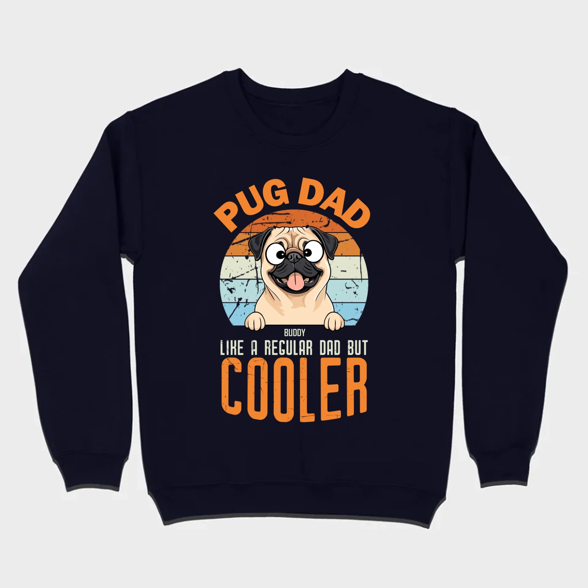 Pug Dad Like A Regular Dad But Cooler Custom Pug Basic Tee - 89Prints